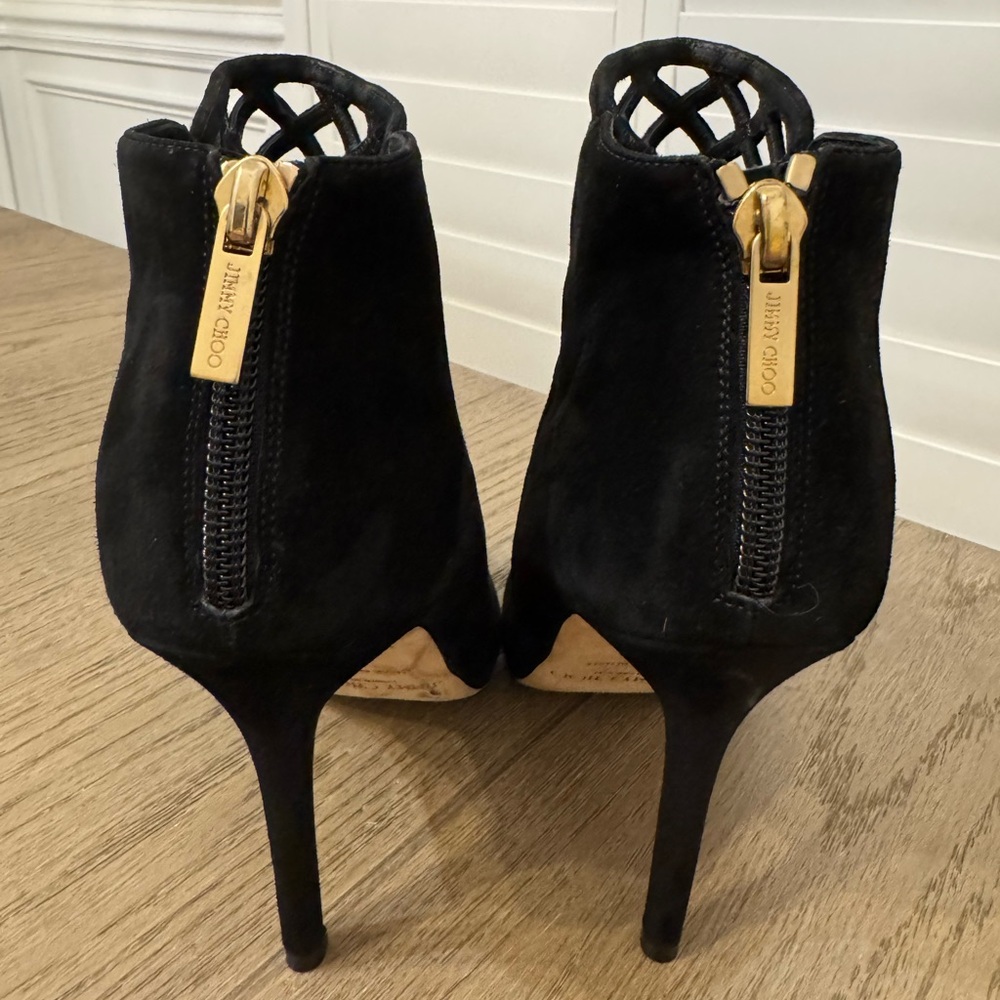 JIMMY CHOO Black Suede Drift Cutout Heels Size 37...Size 7 US - Picture 7 of 9